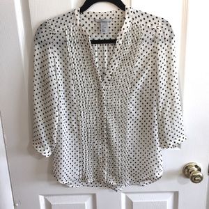 H&M Black & White Polka Dot Blouse